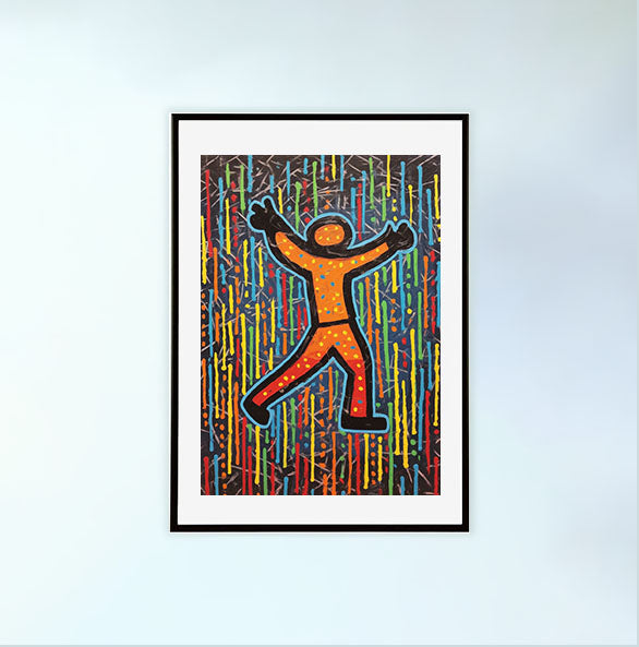 雨のアートポスター黒フレームあり