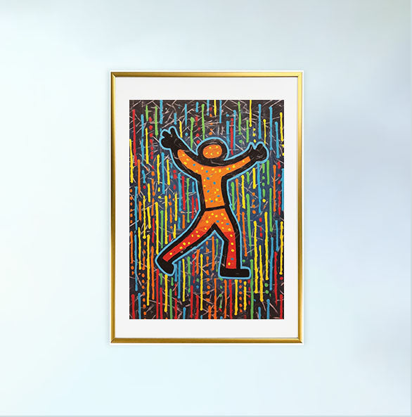 雨のアートポスター金フレームあり