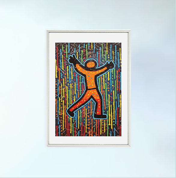 雨のアートポスター銀フレームあり