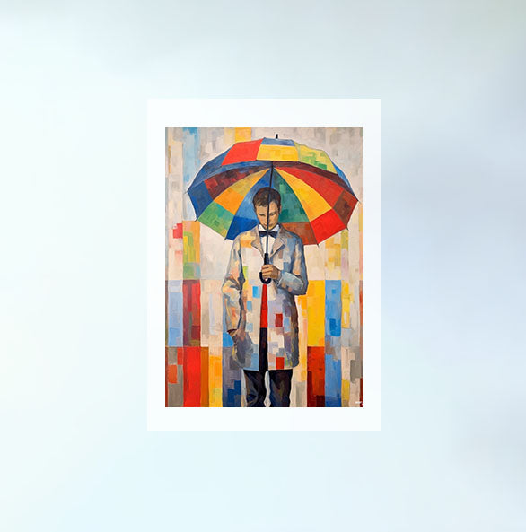 雨のアートポスター原画のみ設置イメージ