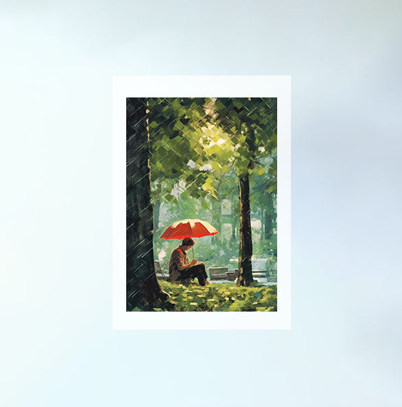 雨のアートポスター原画のみ設置イメージ