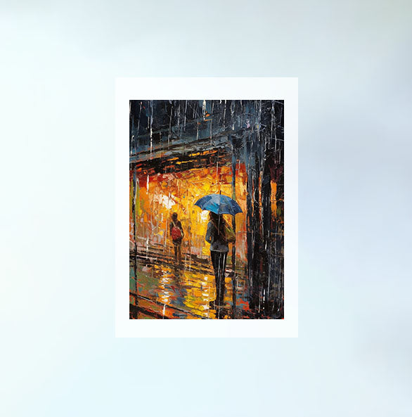 雨のアートポスター原画のみ設置イメージ