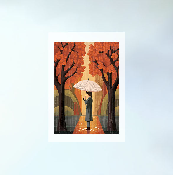 雨のアートポスター原画のみ設置イメージ