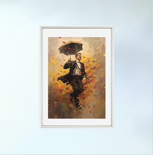 雨のアートポスター銀フレームあり