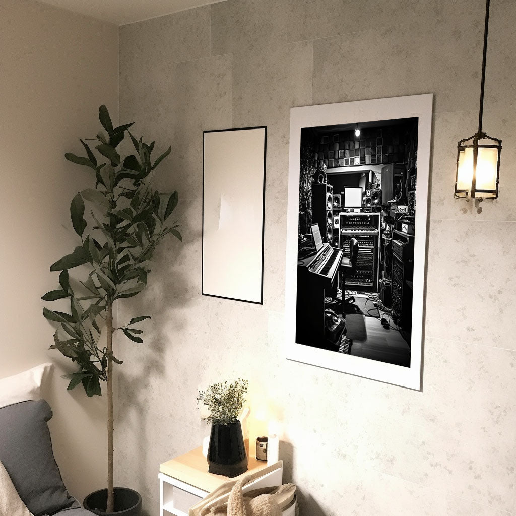 録音スタジオのアートポスター廊下配置イメージ