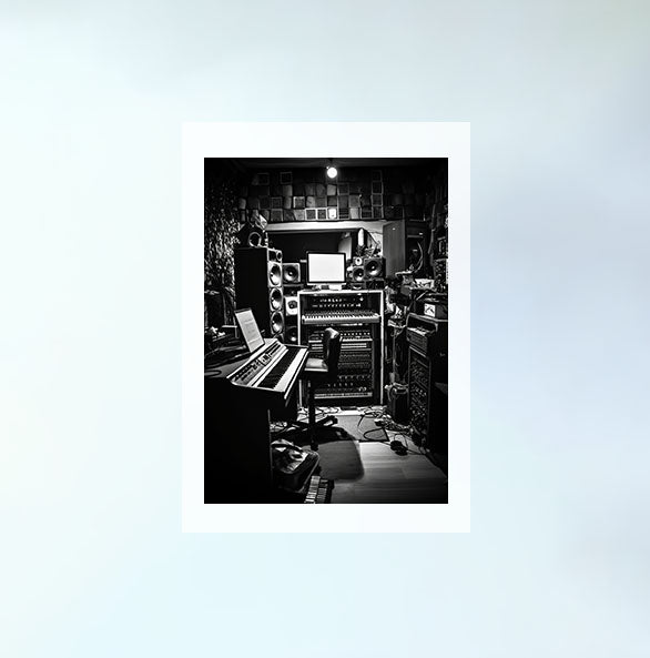 録音スタジオのアートポスター原画のみ設置イメージ