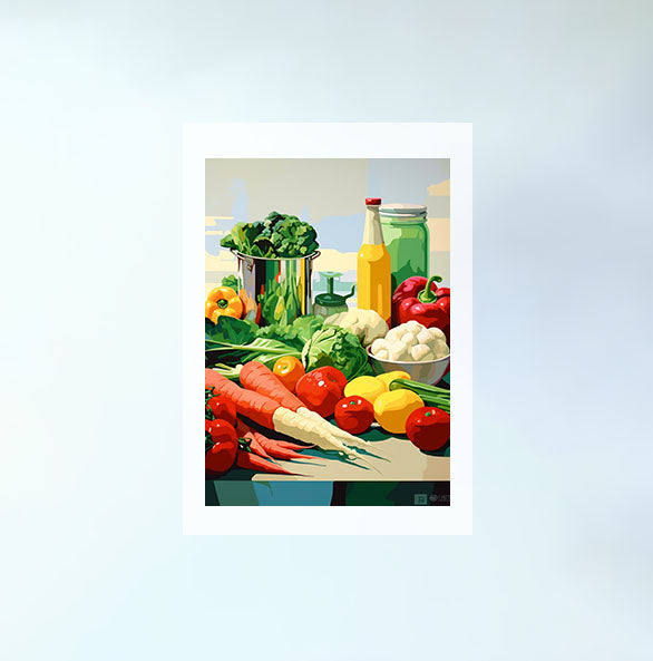 レストランのアートポスター原画のみ設置イメージ