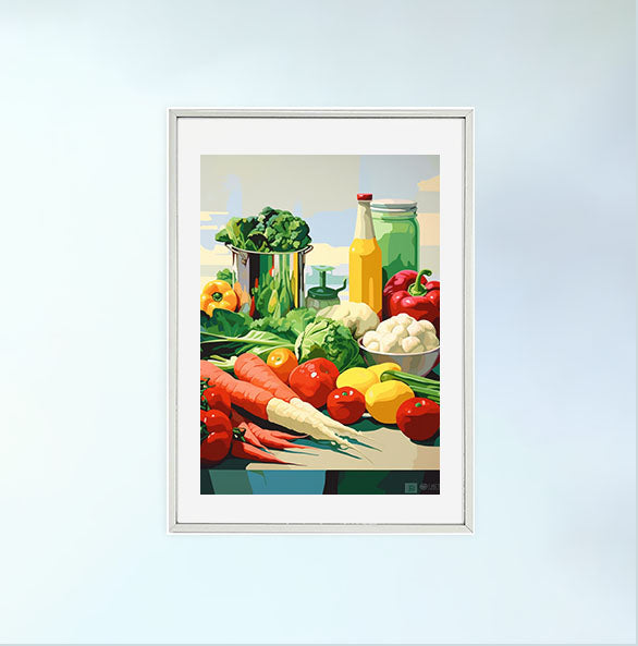 レストランのアートポスター銀フレームあり
