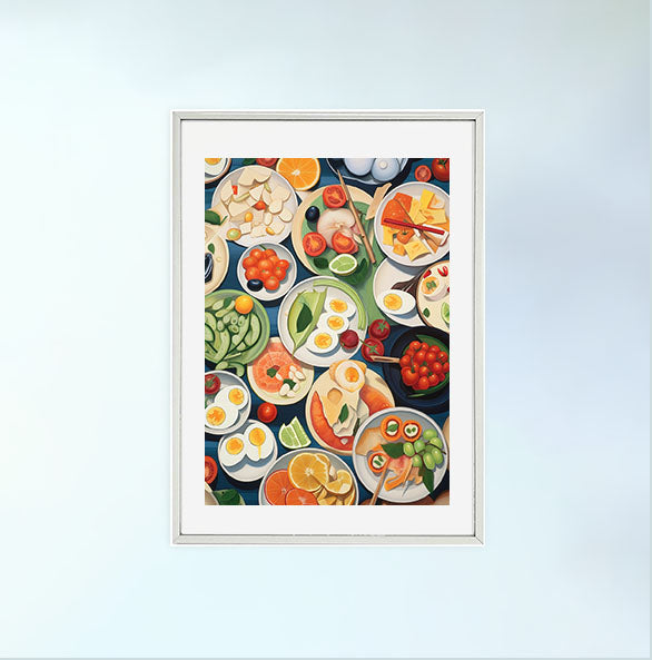 レストランのアートポスター銀フレームあり