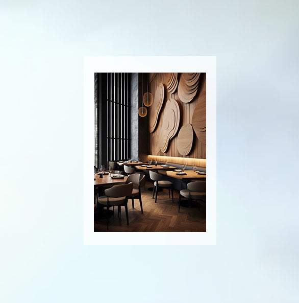 レストランのアートポスター原画のみ設置イメージ