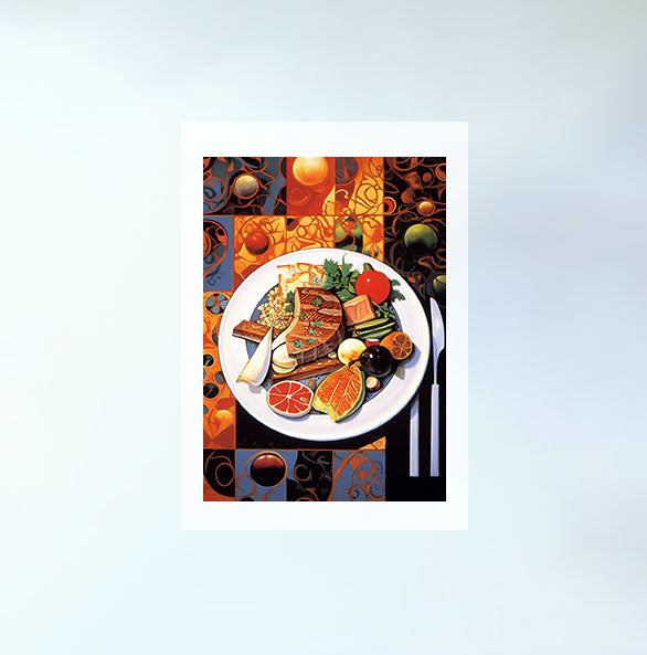 レストランのアートポスター原画のみ設置イメージ