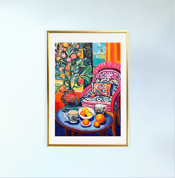 レストランのアートポスター金フレームあり