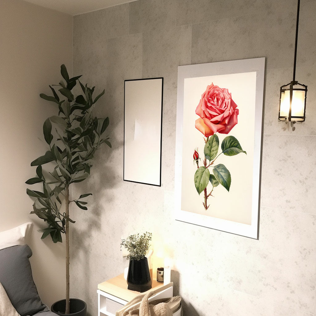 薔薇のアートポスター廊下配置イメージ