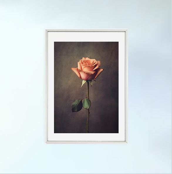 薔薇のアートポスター銀フレームあり