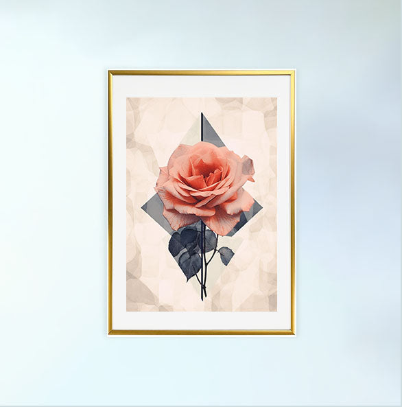 薔薇のアートポスター金フレームあり