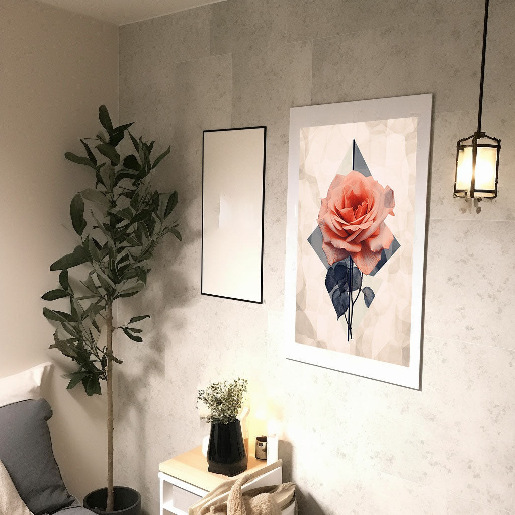薔薇のアートポスター廊下配置イメージ