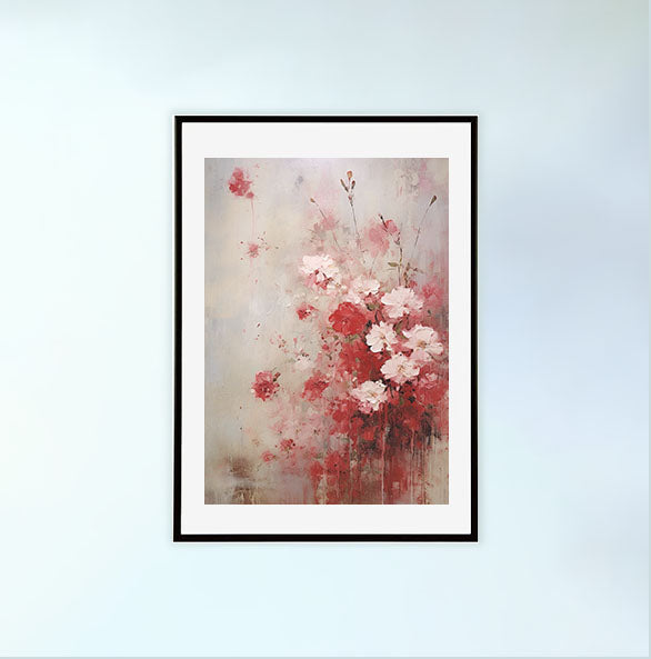 薔薇のアートポスター黒フレームあり