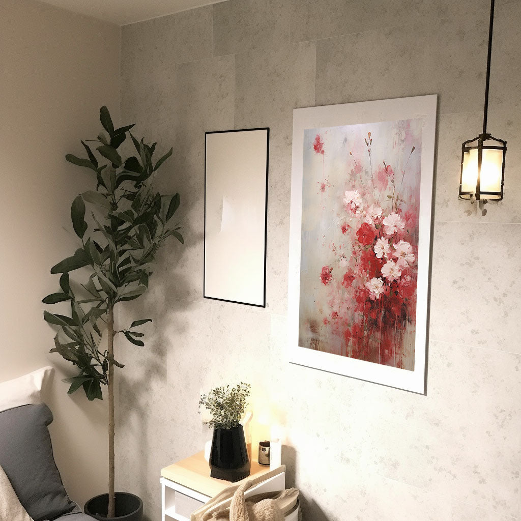 薔薇のアートポスター廊下配置イメージ