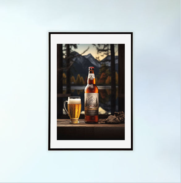 酒のアートポスター黒フレームあり
