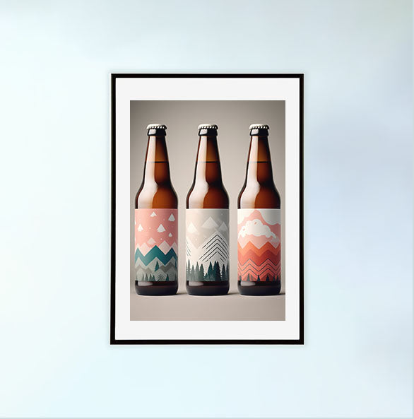 酒のアートポスター黒フレームあり