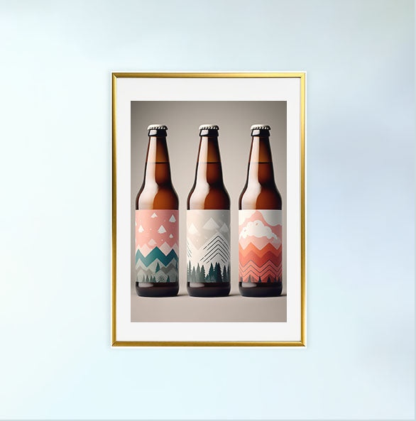 酒のアートポスター金フレームあり