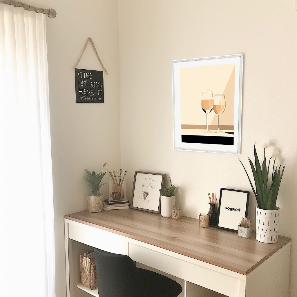 酒のアートポスター机配置イメージ