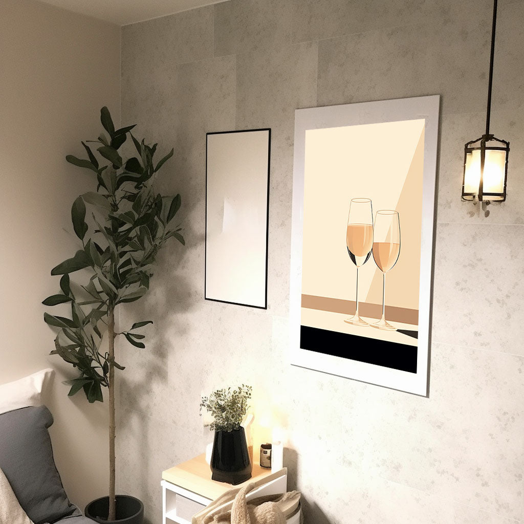 酒のアートポスター廊下配置イメージ