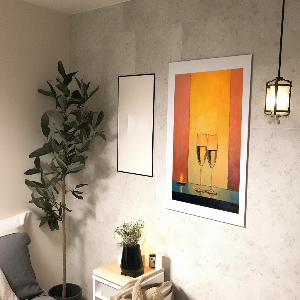 酒のアートポスター廊下配置イメージ