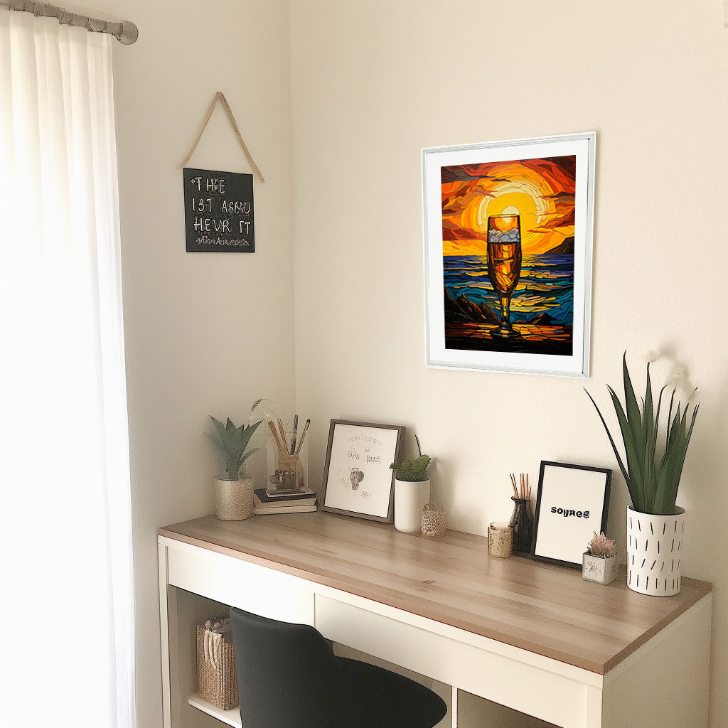 酒のアートポスター机配置イメージ