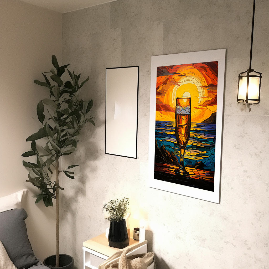 酒のアートポスター廊下配置イメージ