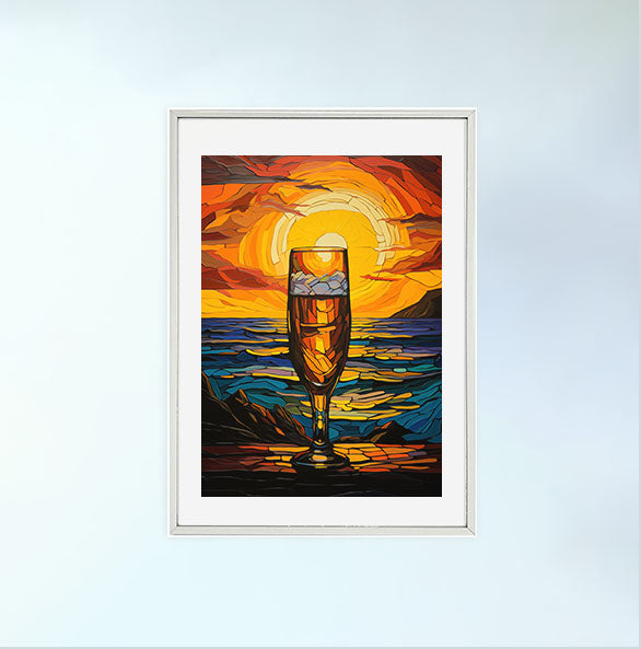酒のアートポスター銀フレームあり