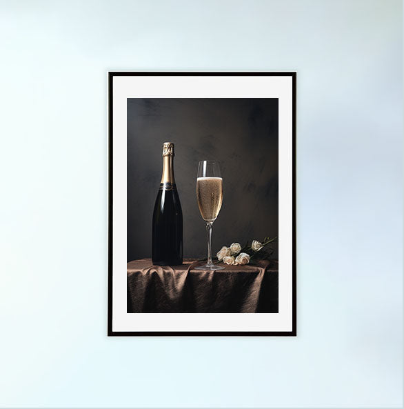 酒のアートポスター黒フレームあり