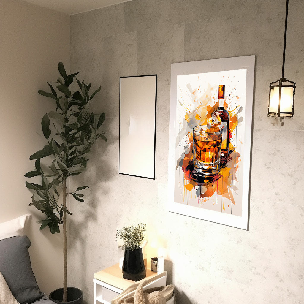 酒のアートポスター廊下配置イメージ