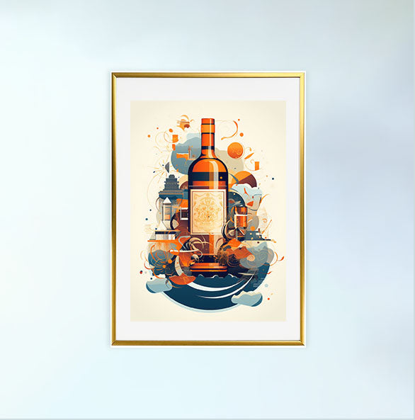 酒のアートポスター金フレームあり