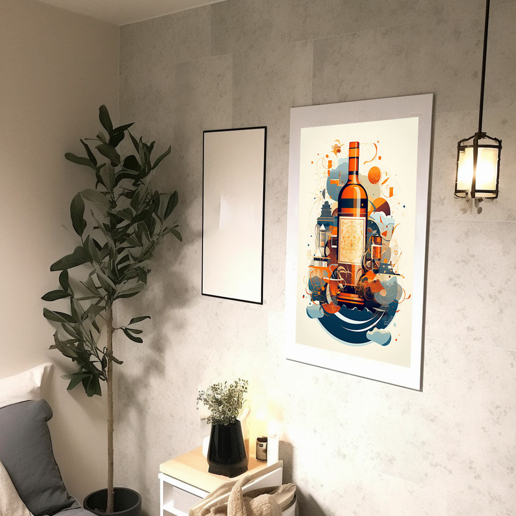 酒のアートポスター廊下配置イメージ