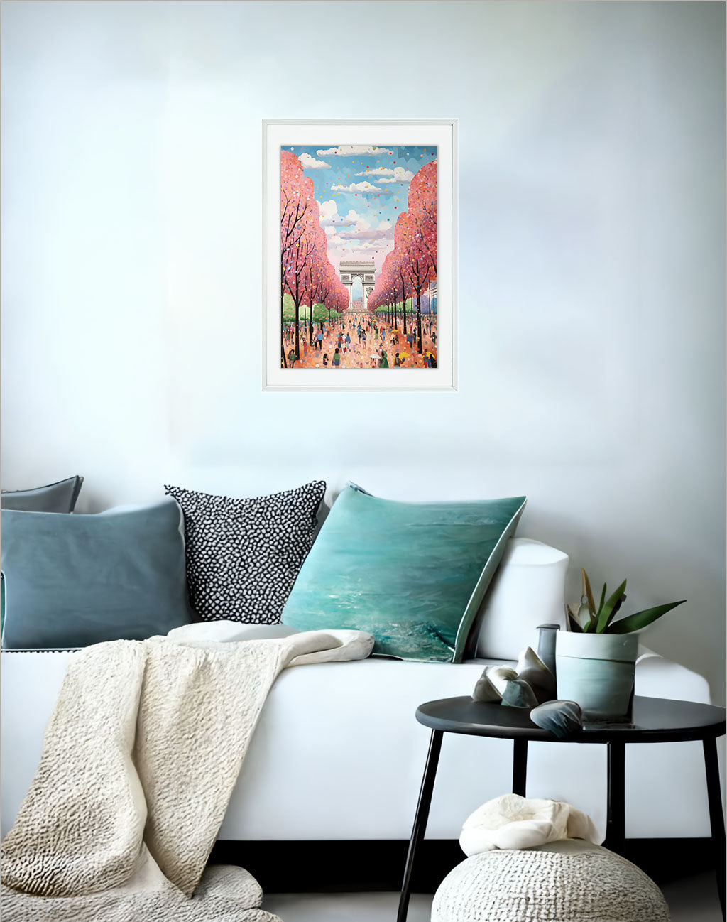 酒のアートポスターソファ配置イメージ