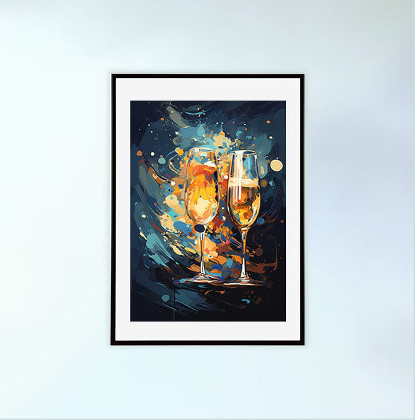 酒のアートポスター黒フレームあり