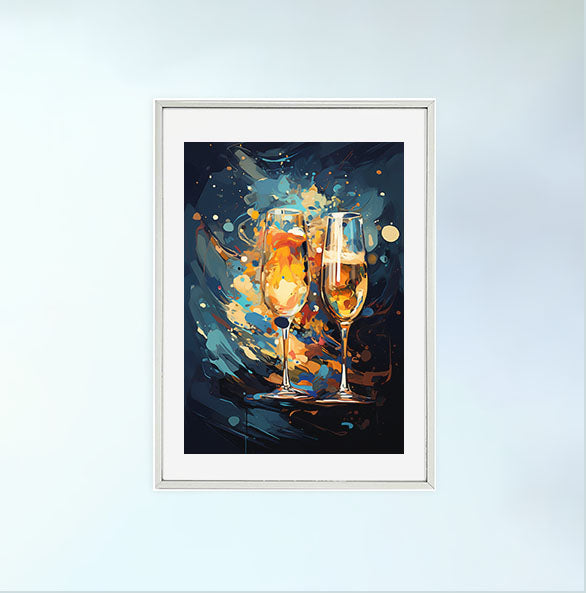 酒のアートポスター銀フレームあり