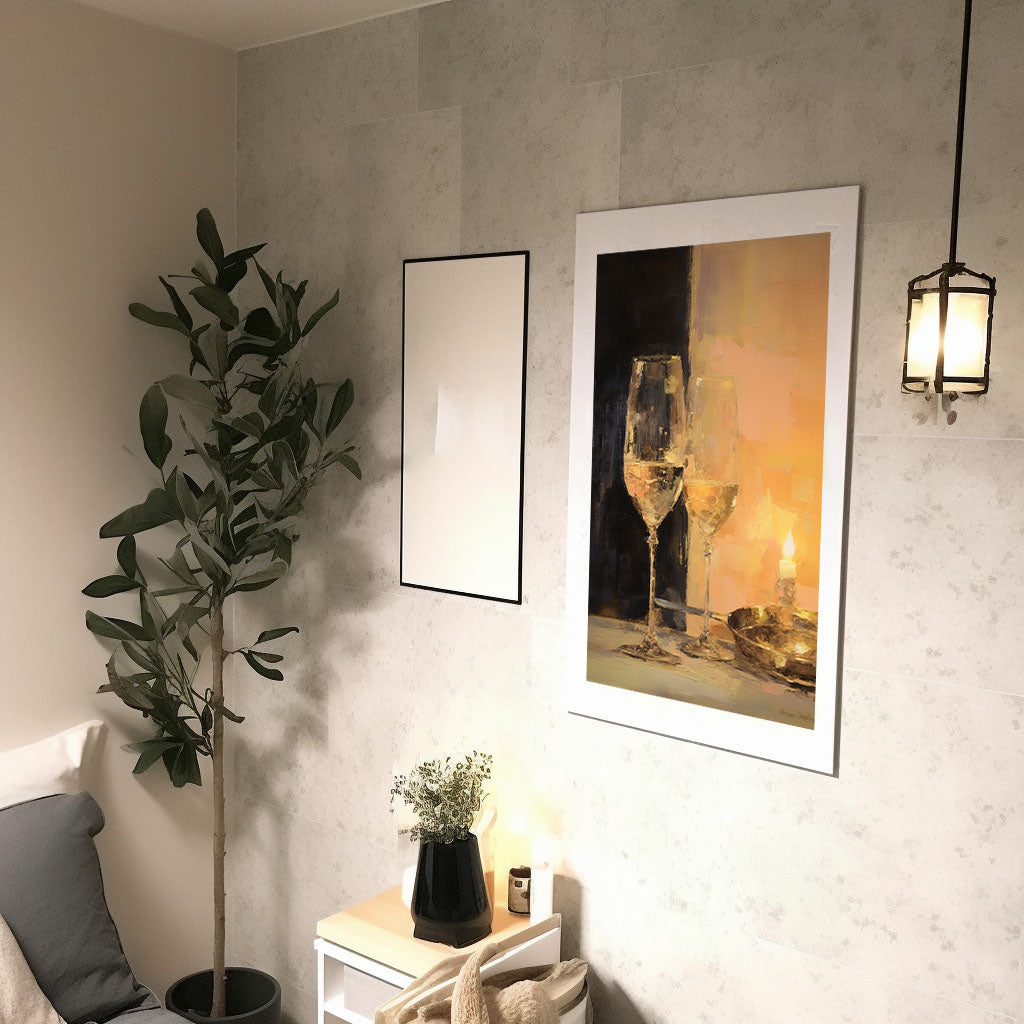 酒のアートポスター廊下配置イメージ