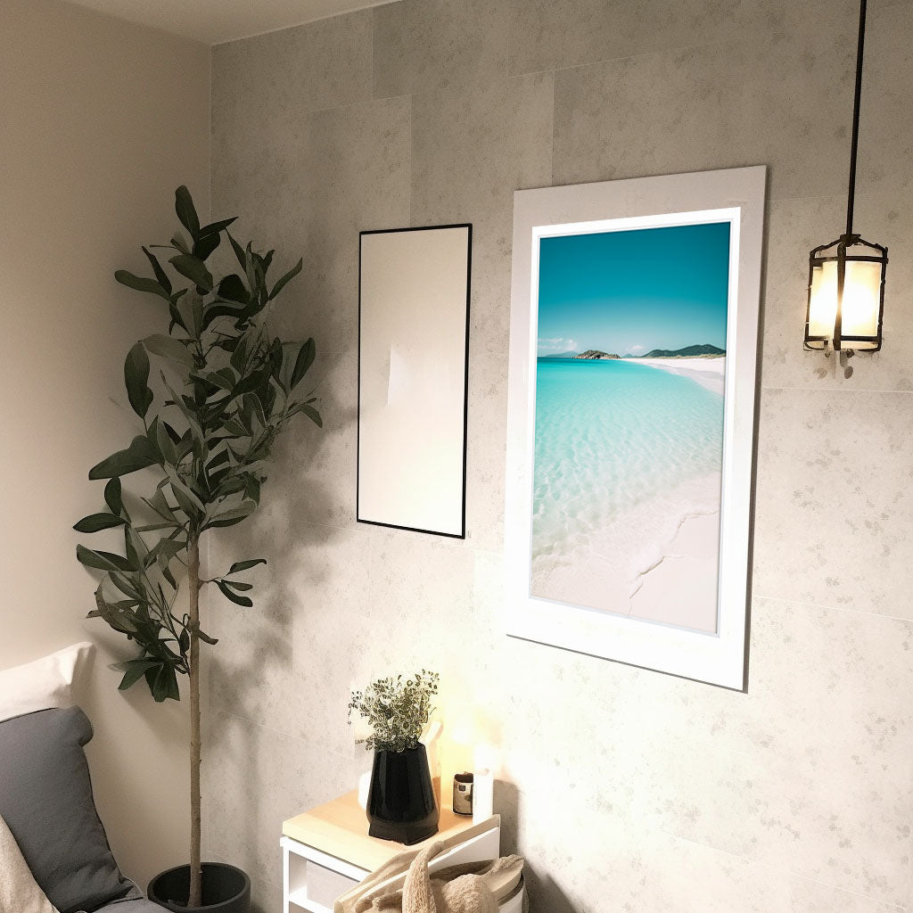 海のアートポスター廊下配置イメージ