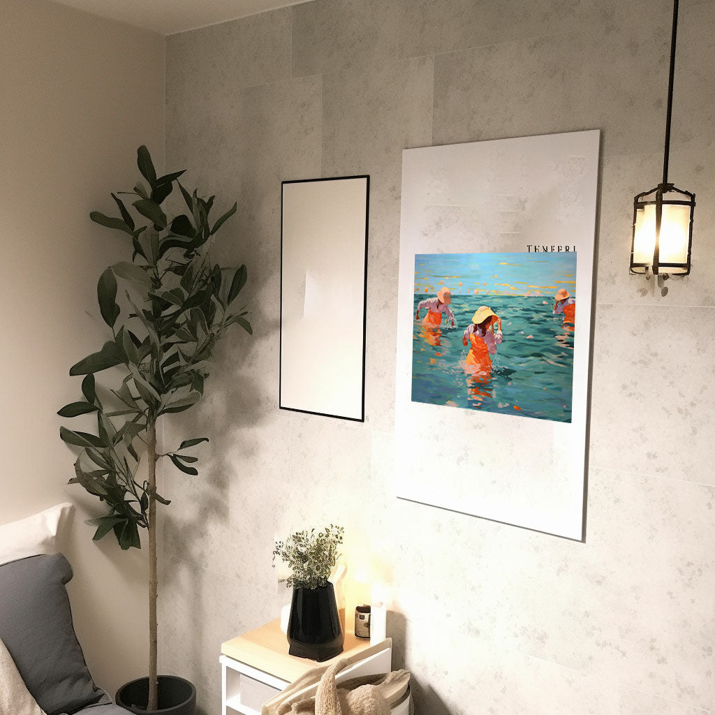 海のアートポスター廊下配置イメージ