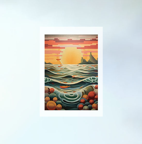海のアートポスター原画のみ設置イメージ