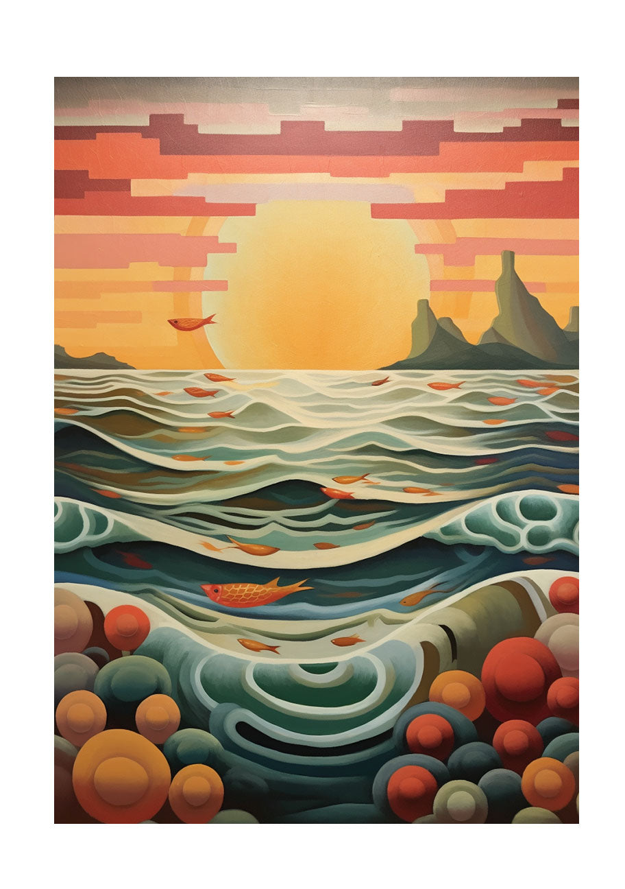 海のアートポスター原画のみ