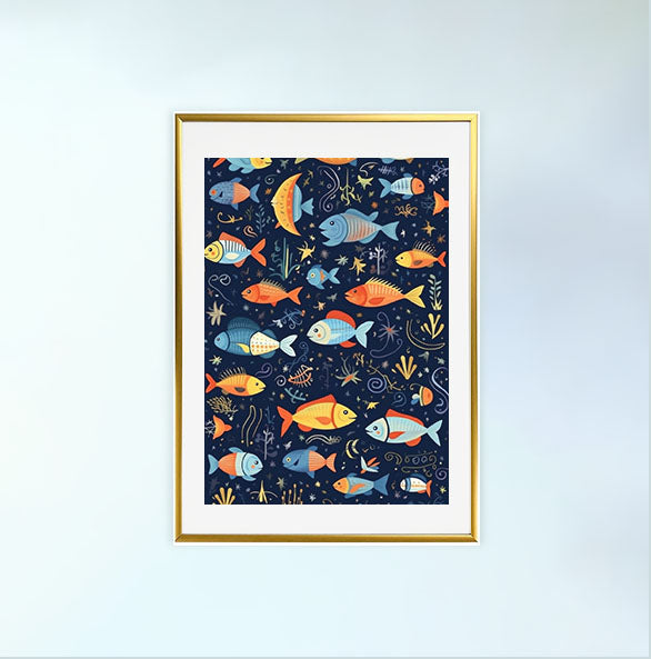 海のアートポスター金フレームあり