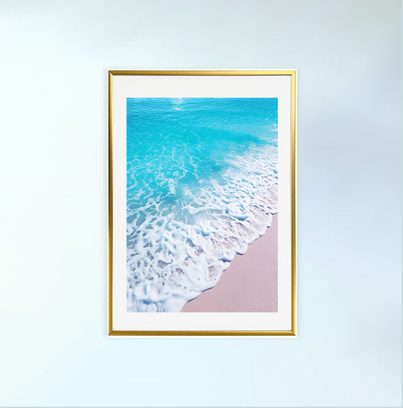 海のアートポスター金フレームあり