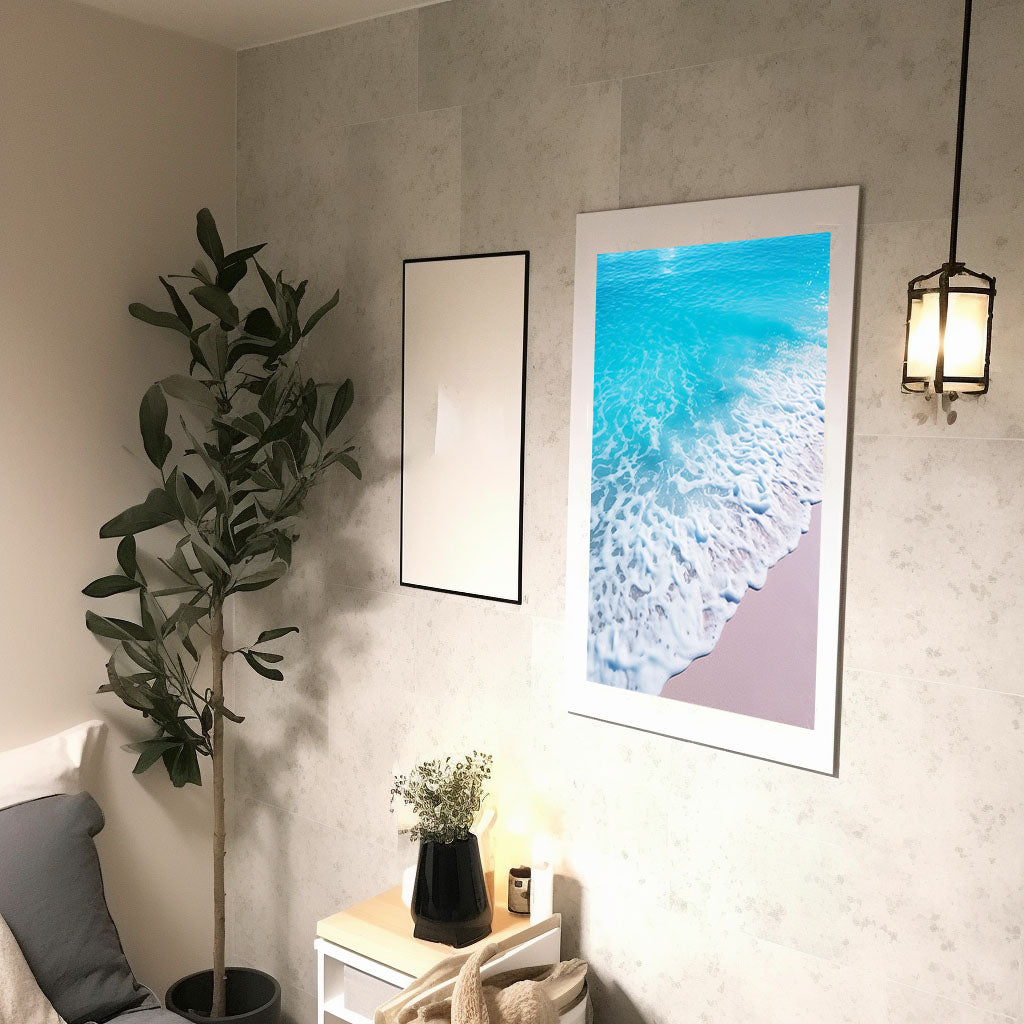 海のアートポスター廊下配置イメージ