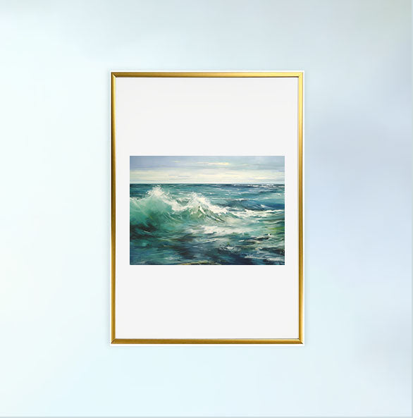 海のアートポスター金フレームあり