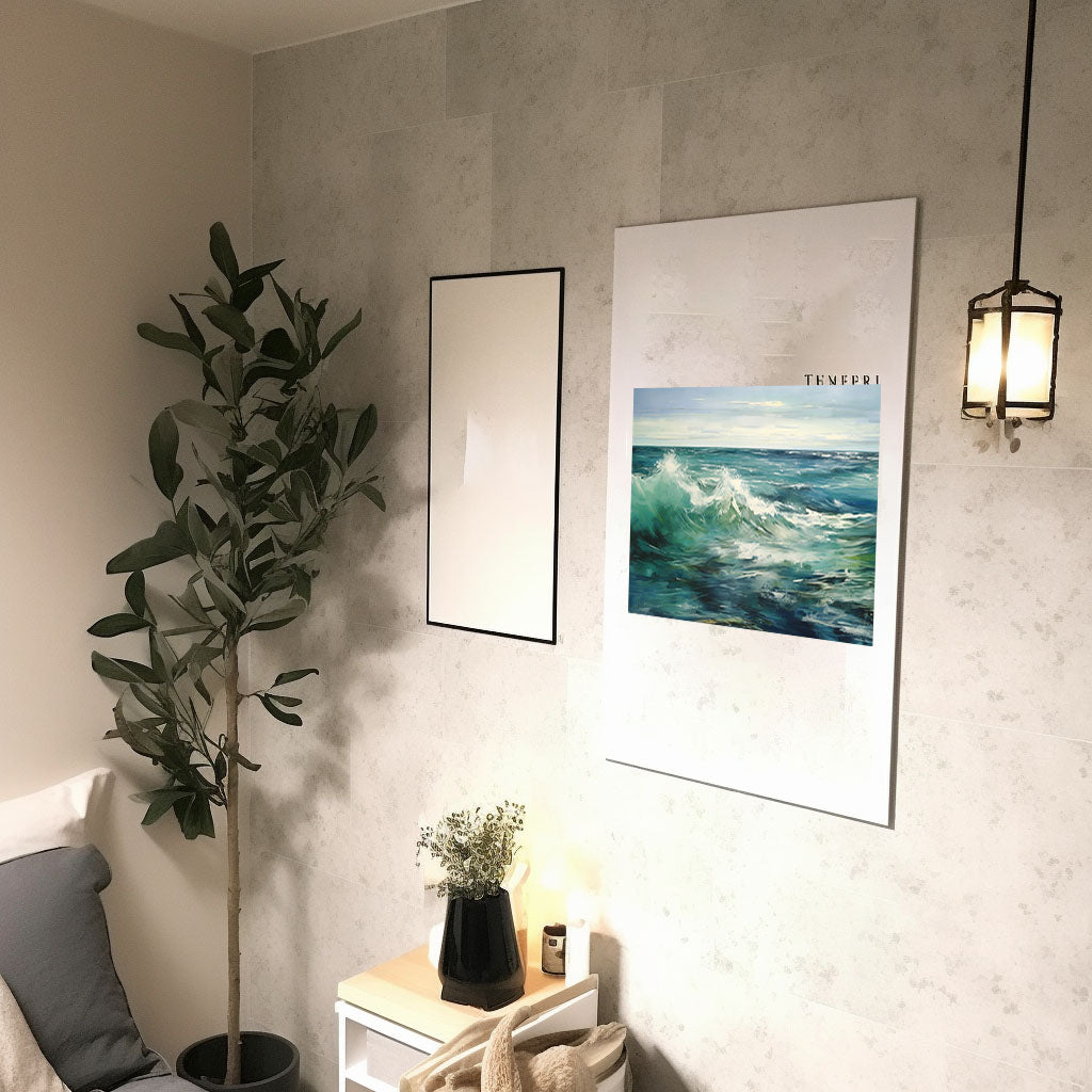 海のアートポスター廊下配置イメージ