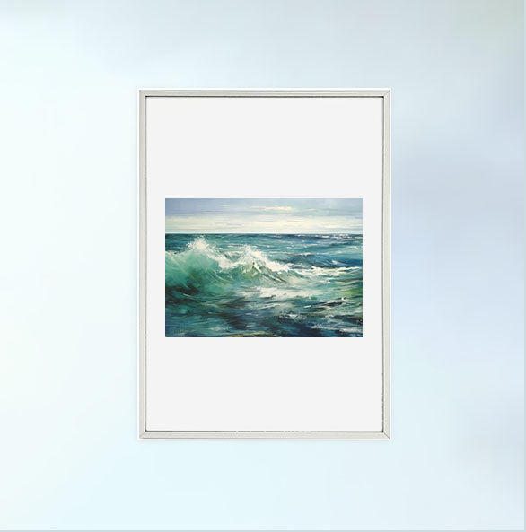 海のアートポスター銀フレームあり