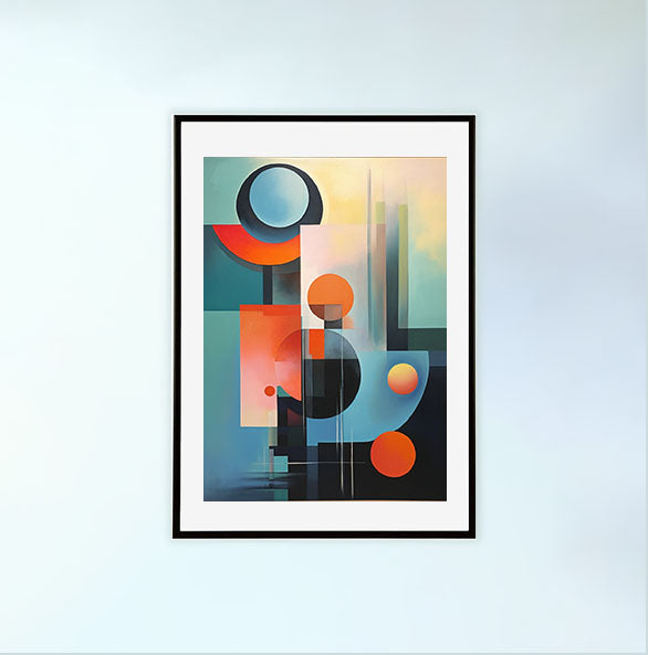 海のアートポスター黒フレームあり